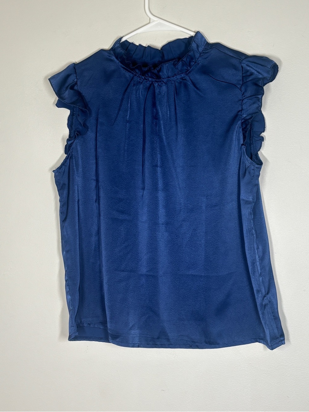 Ruffle-Trim Sleeveless Blouse